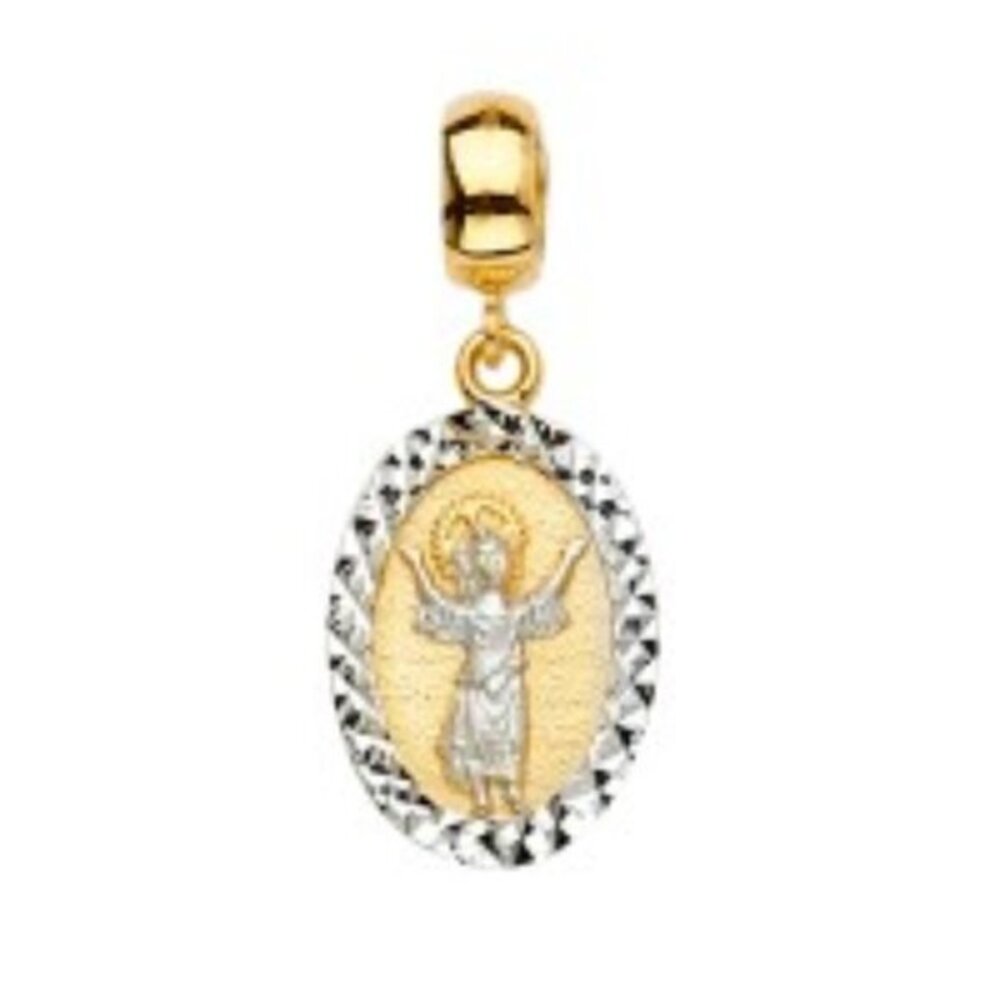 14K Yellow Gold Baby Jesus Charm Pendant